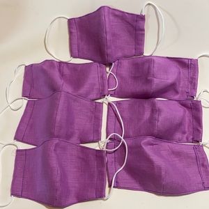 🌹NWOT 6 Pink/Purple Handcrafted Face Masks Reusable OSFM